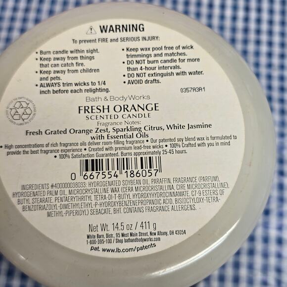 BBW Fresh Orange Large 3 Wick Candle Home Fragrance Decor - Picture 2 of 2